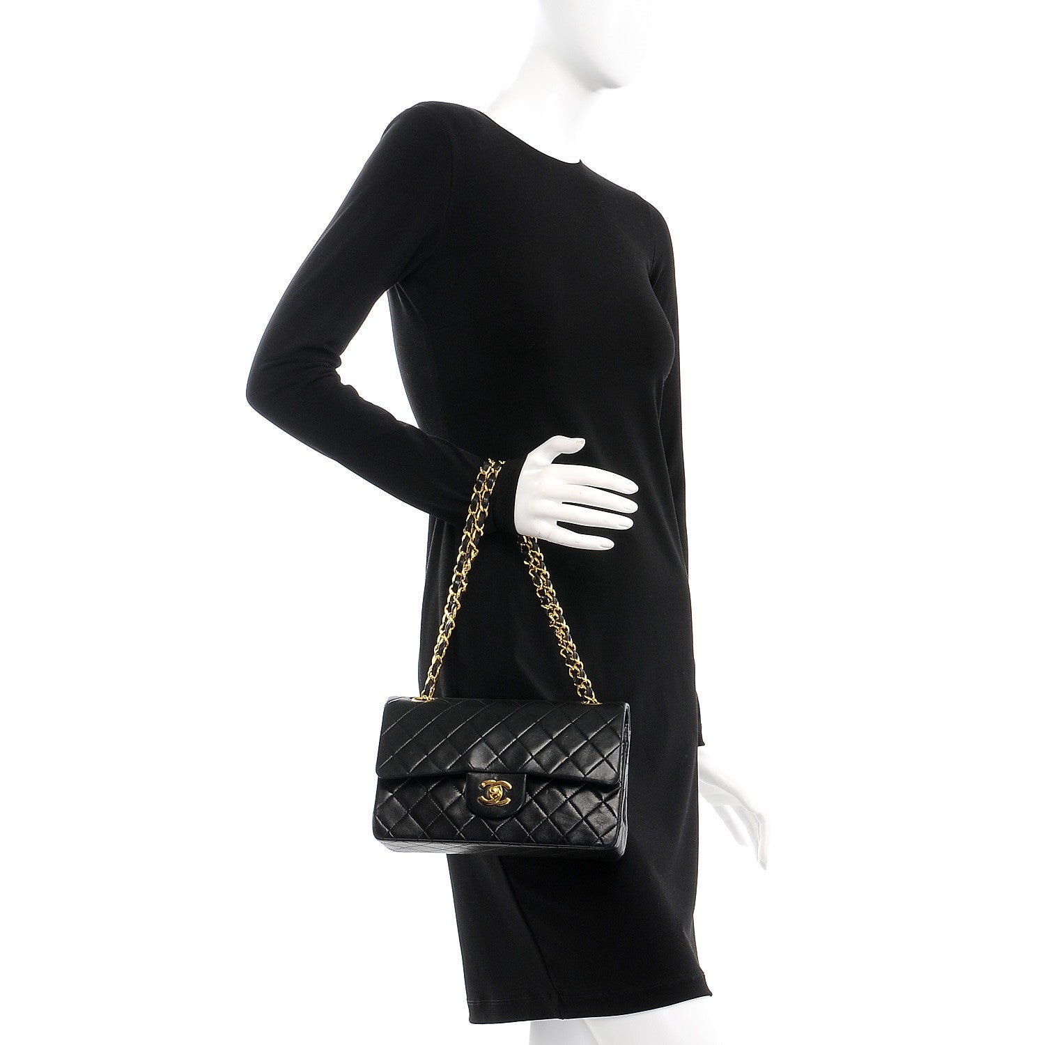 Chanel Lambskin Quilted Small Double Flap Black 3 of 9