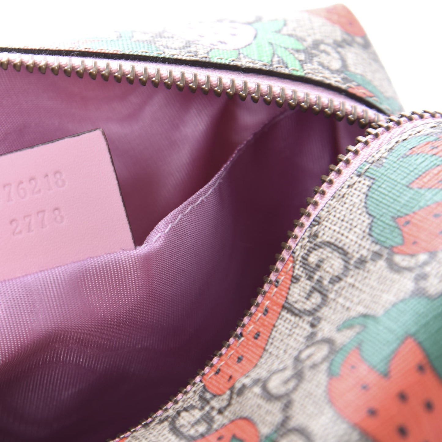 GG Supreme Monogram Strawberry Cosmetic Case