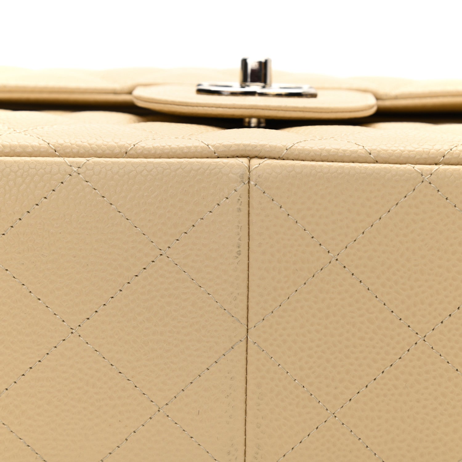 Chanel Caviar Quilted Jumbo Double Flap Light Beige 11 of 11