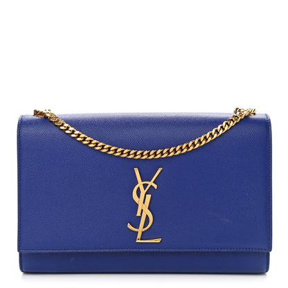 Saint Laurent Grain De Poudre Medium Classic Monogram Kate Satchel Flash Blue 1 of 13