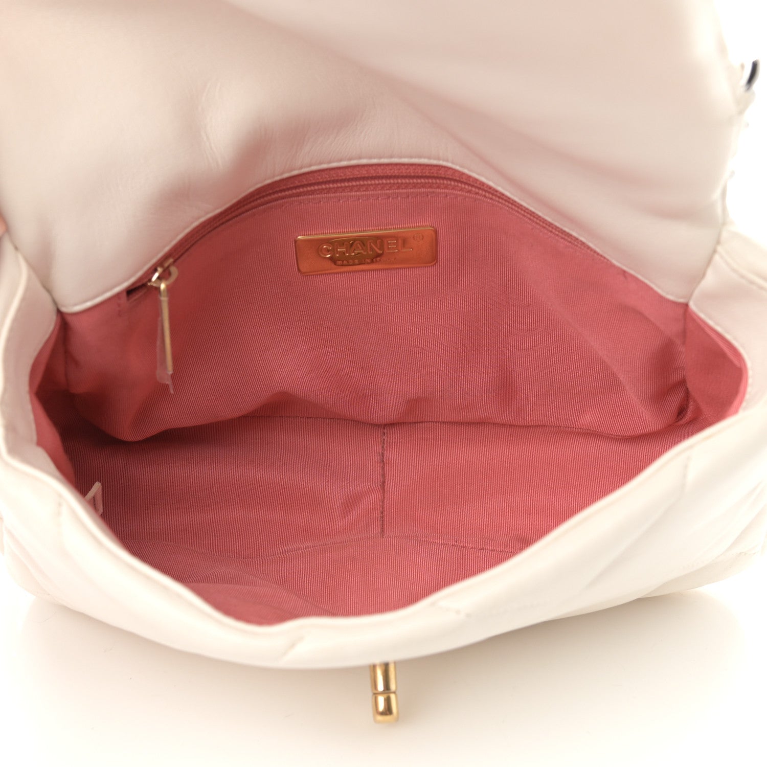 Chanel Goatskin Quilted Medium Chanel 19 Flap White 5 of 19