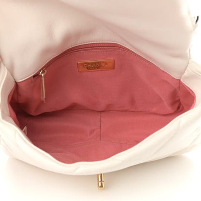 Chanel Goatskin Quilted Medium Chanel 19 Flap White 5 of 19