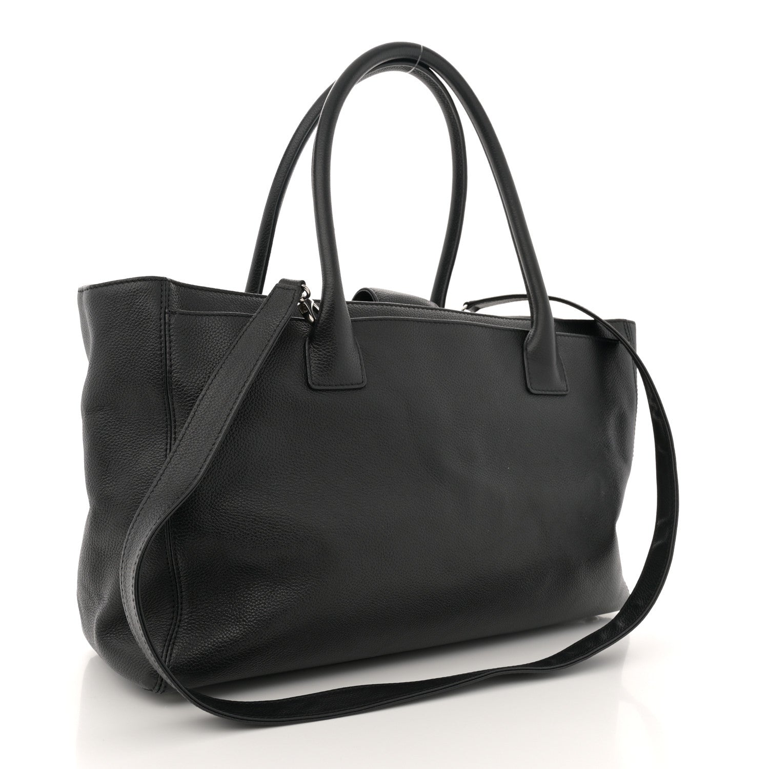 Chanel Calfskin Cerf Executive Shopper Tote Black 3 of 14