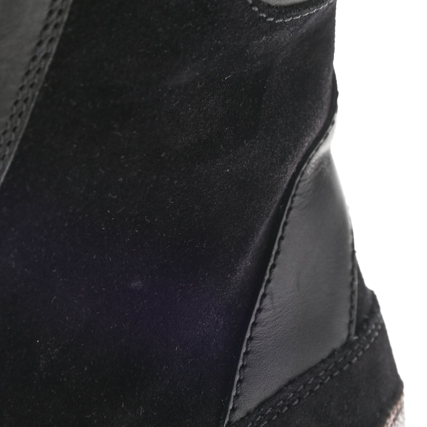 Suede Calfskin Monogram Laureate Platform Desert Boots 38.5 Black