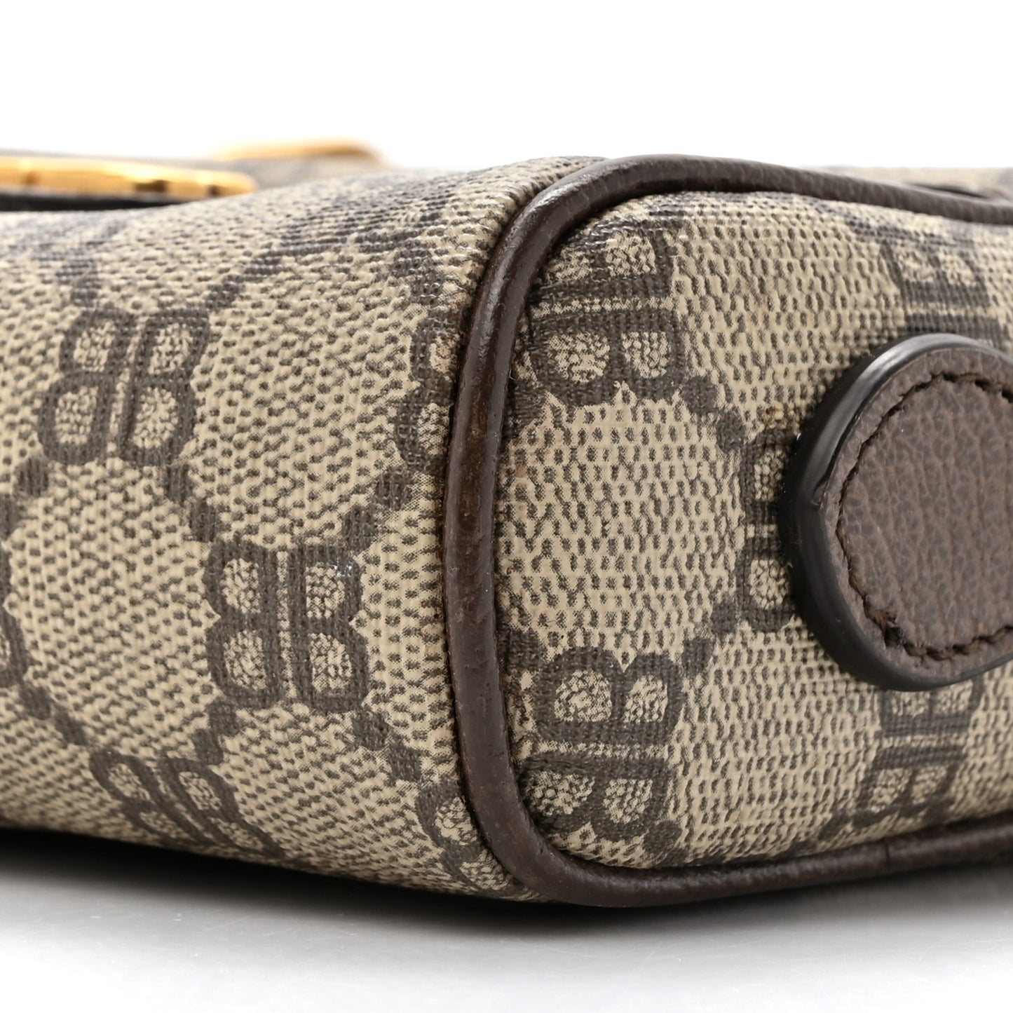 X BB Supreme Monogram Web Mini Ophidia Shoulder Bag Beige New Acero