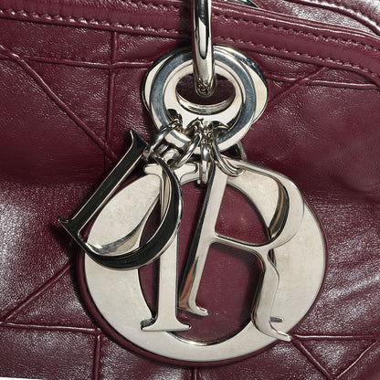 Christian Dior Lambskin Cannage Medium Granville Tote Bordeaux 8 of 9