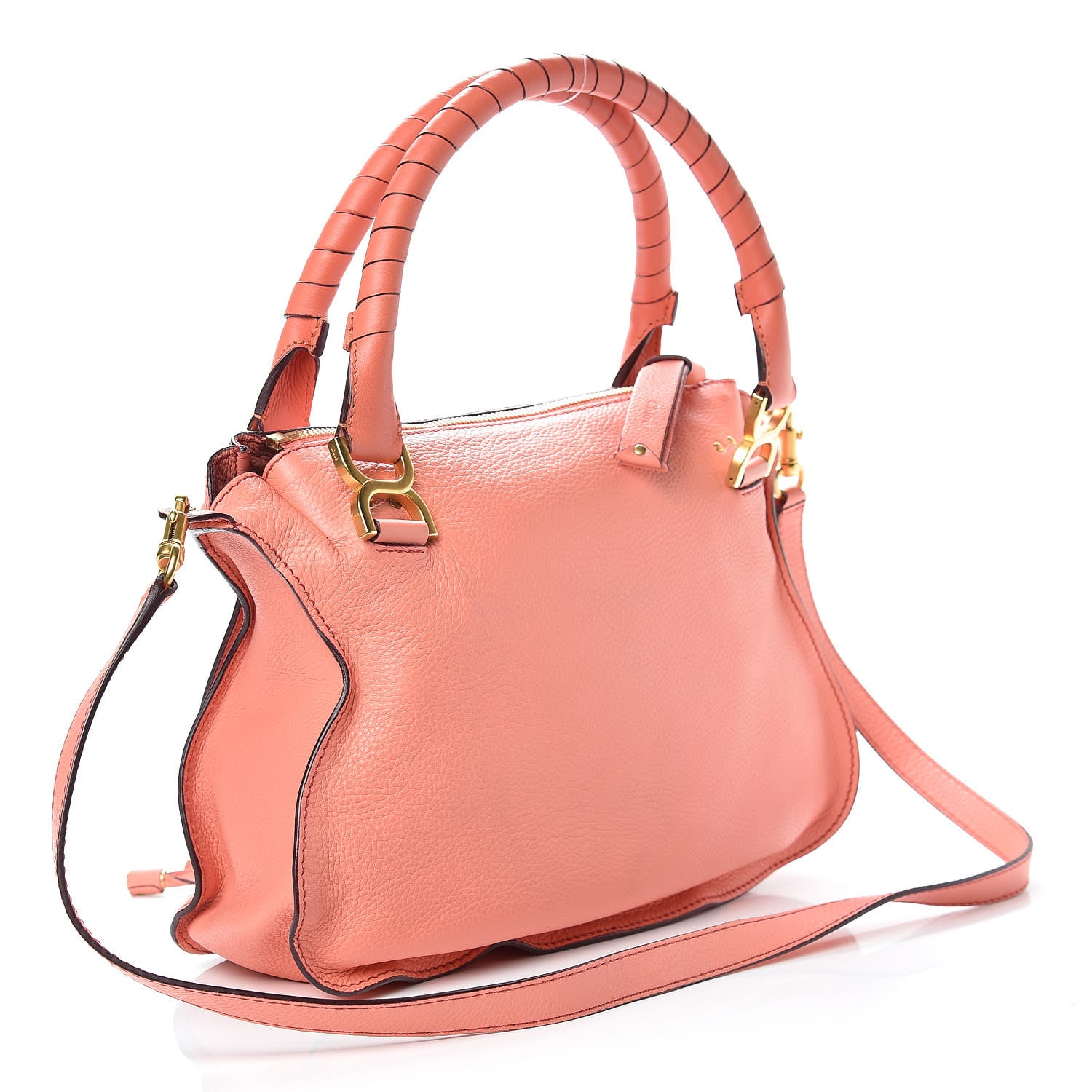 Chloe Calfskin Medium Marcie Satchel Coral Pop 4 of 12