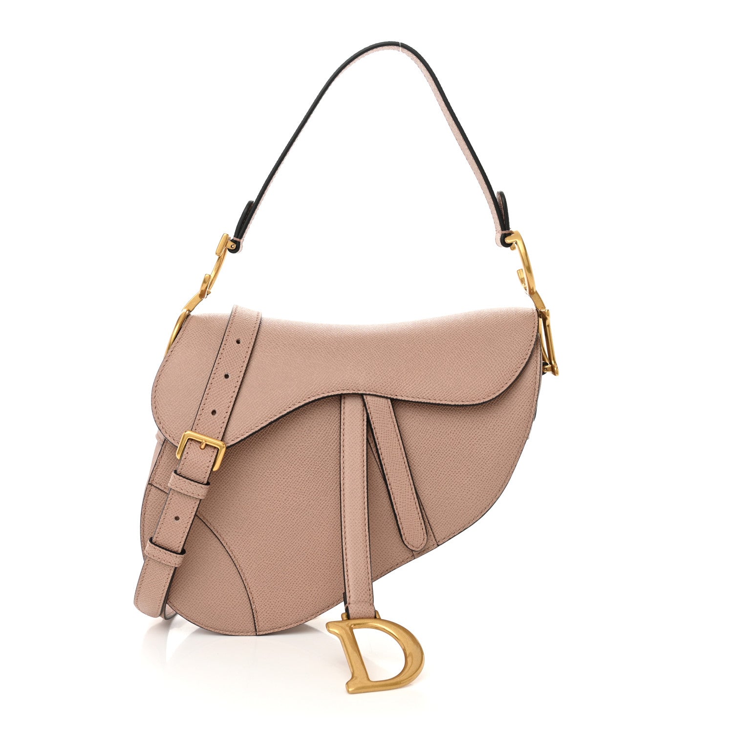 Christian Dior Grained Calfskin Saddle Bag With Strap Blush 1 of 12