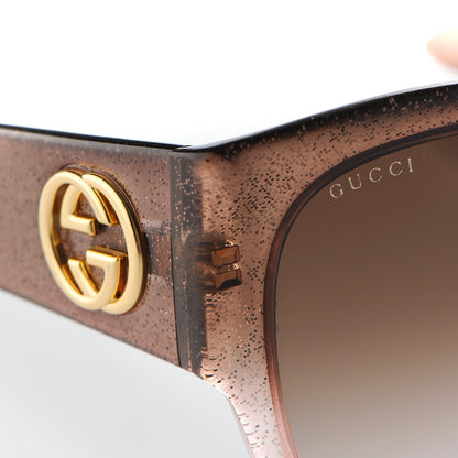 Gucci Glitter Square Sunglasses 3836/F/S Brown Pink 7 of 7