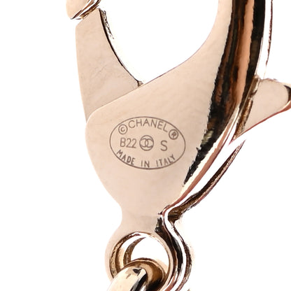 Chanel Enamel Metal Logo Choker Necklace Gold White Black 4 of 6