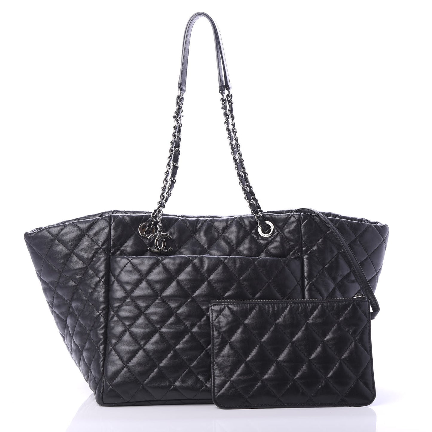 Lambskin Quilted Week End on Mars Tote Black