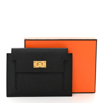Hermes Epsom Kelly Pocket Compact Wallet Black 8 of 8
