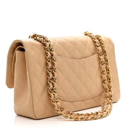 Chanel Caviar Quilted Medium Double Flap Beige 2 of 10