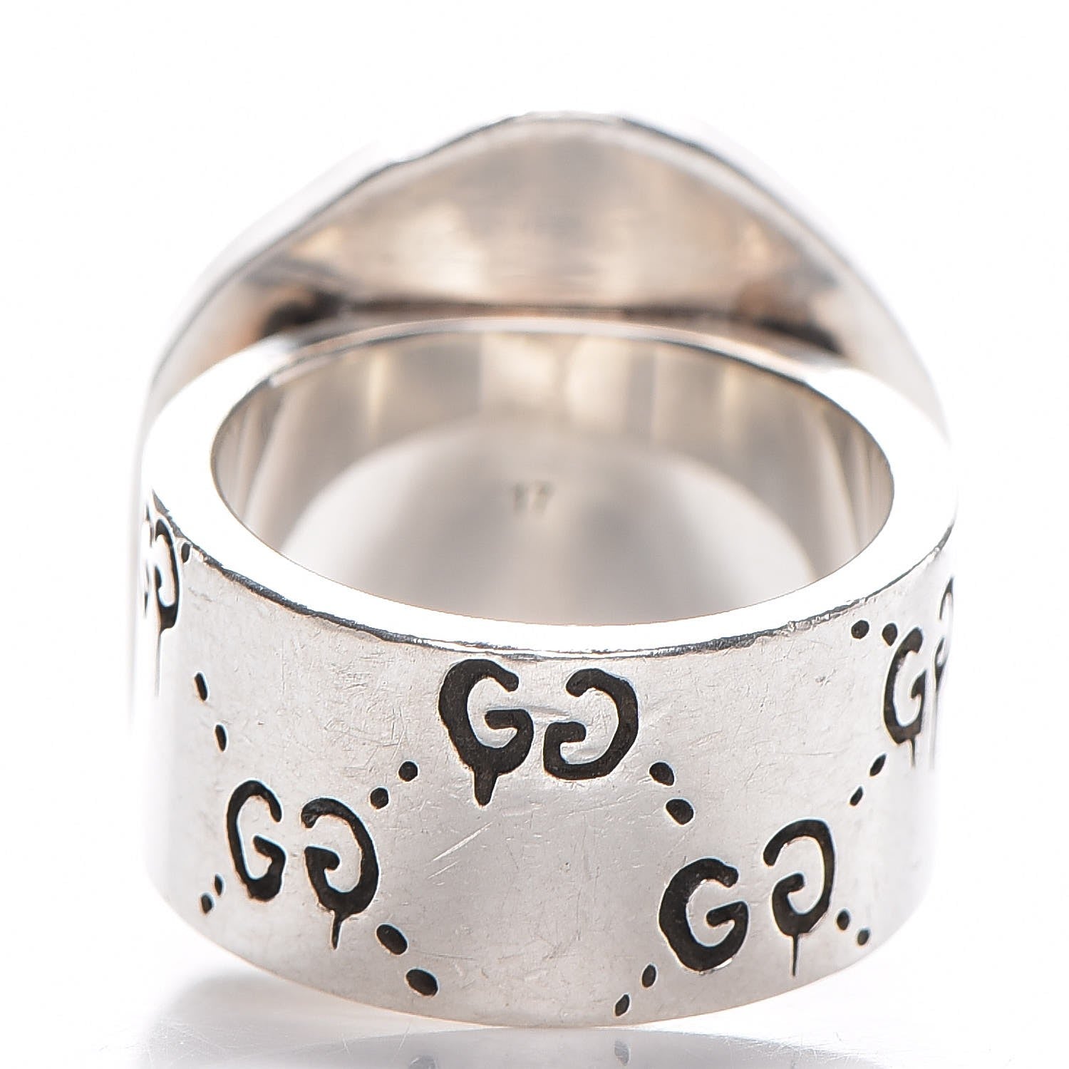 Gucci Sterling Silver GucciGhost Hamlet Skull Ring 7 3 of 7