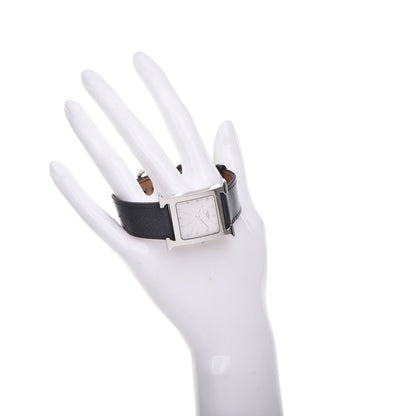 Hermes Stainless Steel Courchevel 26mm Heure H Hour Quartz Watch Noir 2 of 9
