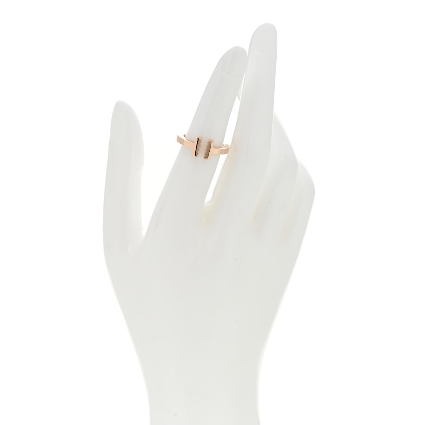 18K Rose Gold T Square Ring 49 5