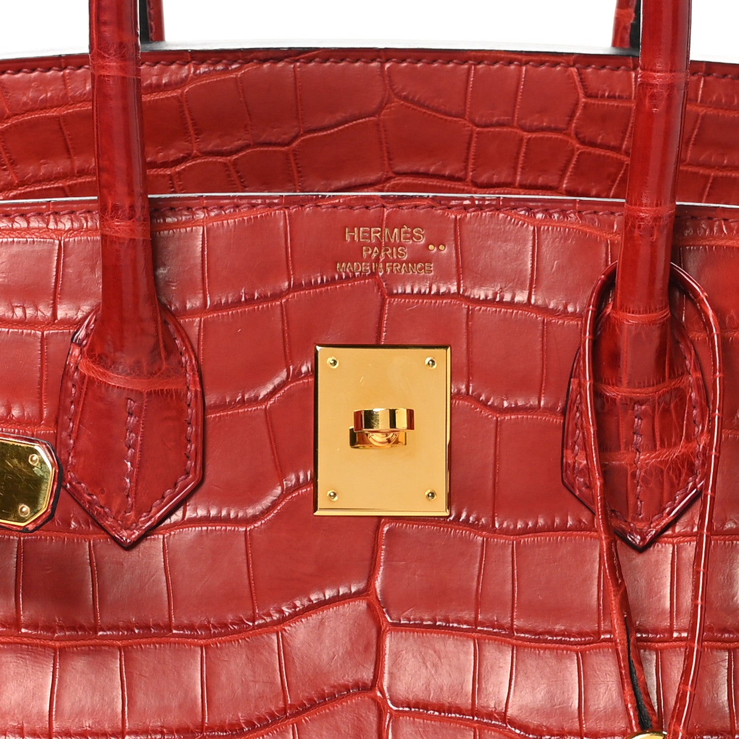 Hermes Matte Niloticus Crocodile Birkin 35 Rouge H 5 of 9