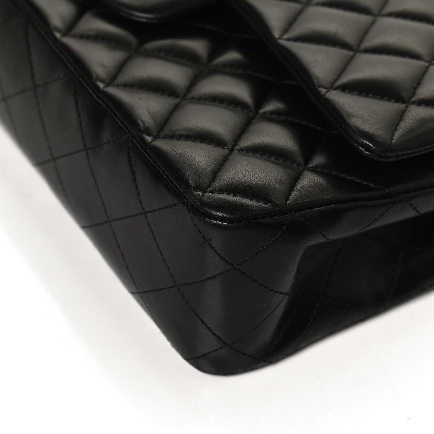 Chanel Lambskin Quilted Medium Double Flap Black 11 of 13
