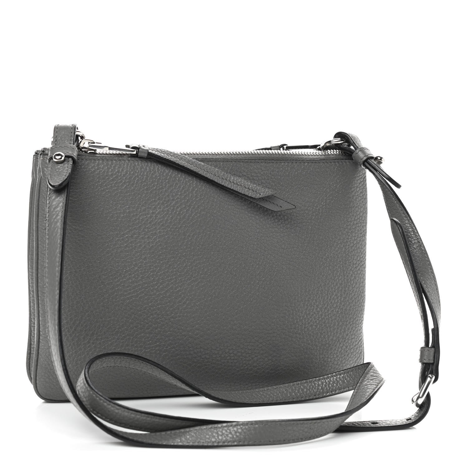 Prada Vitello Phenix Double Zip Crossbody Bag Marmo 2 of 10