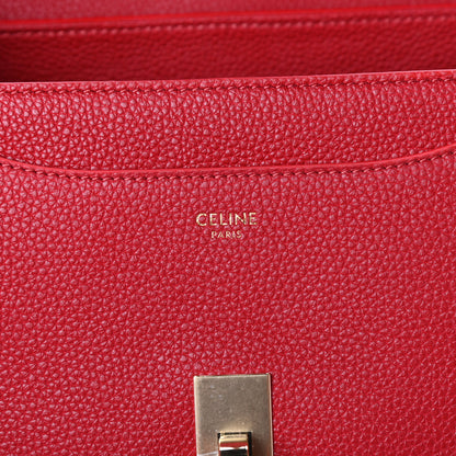 Celine Grained Calfskin Small 16 Top Handle Bag Red 6 of 9
