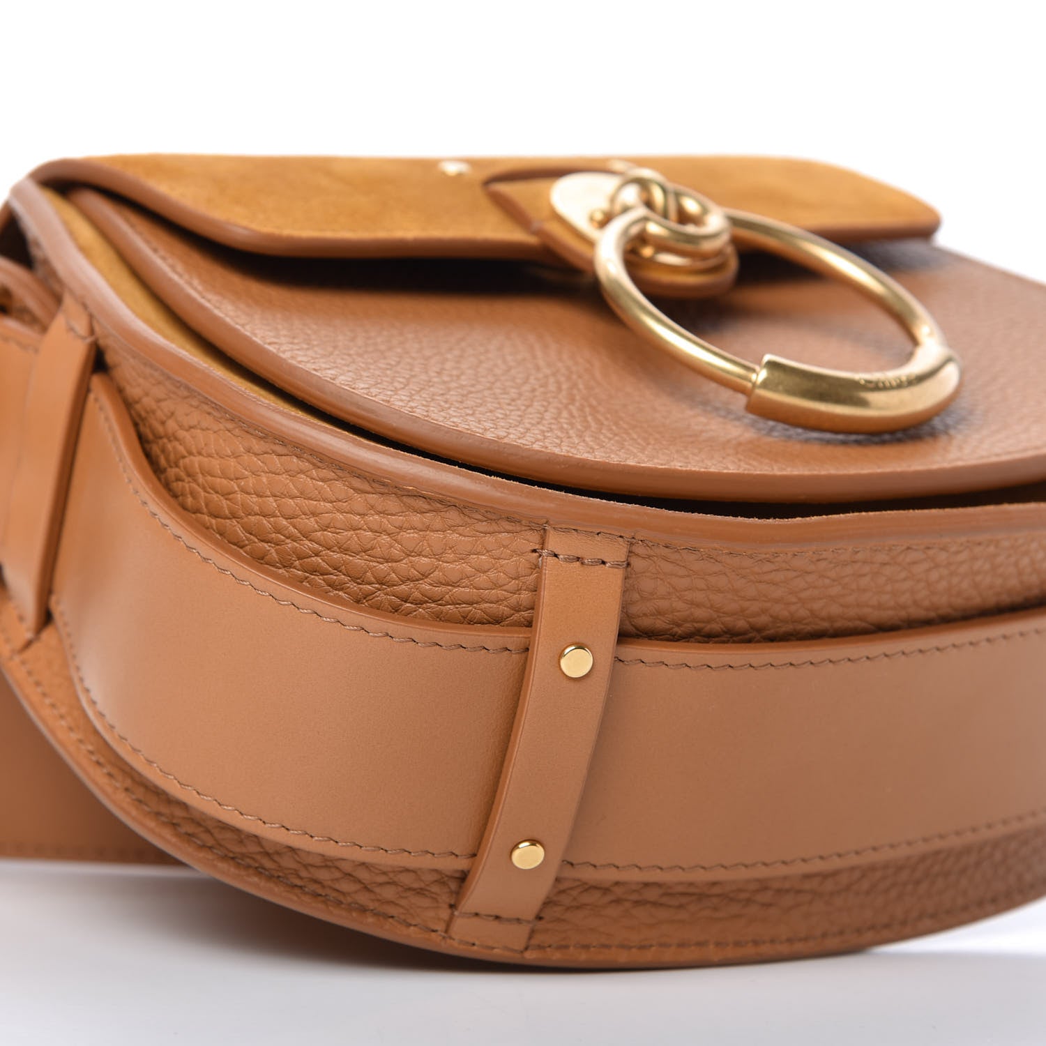 Chloe Calfskin Suede Small Braided Tess Bag Autumnal Brown 6 of 8