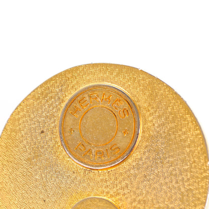 Hermes Lambskin Medor Clip On Earrings Gold 6 of 6