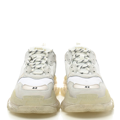 Balenciaga Fabric Mesh Clear Sole Womens Triple S Sneakers 42 White 2 of 9