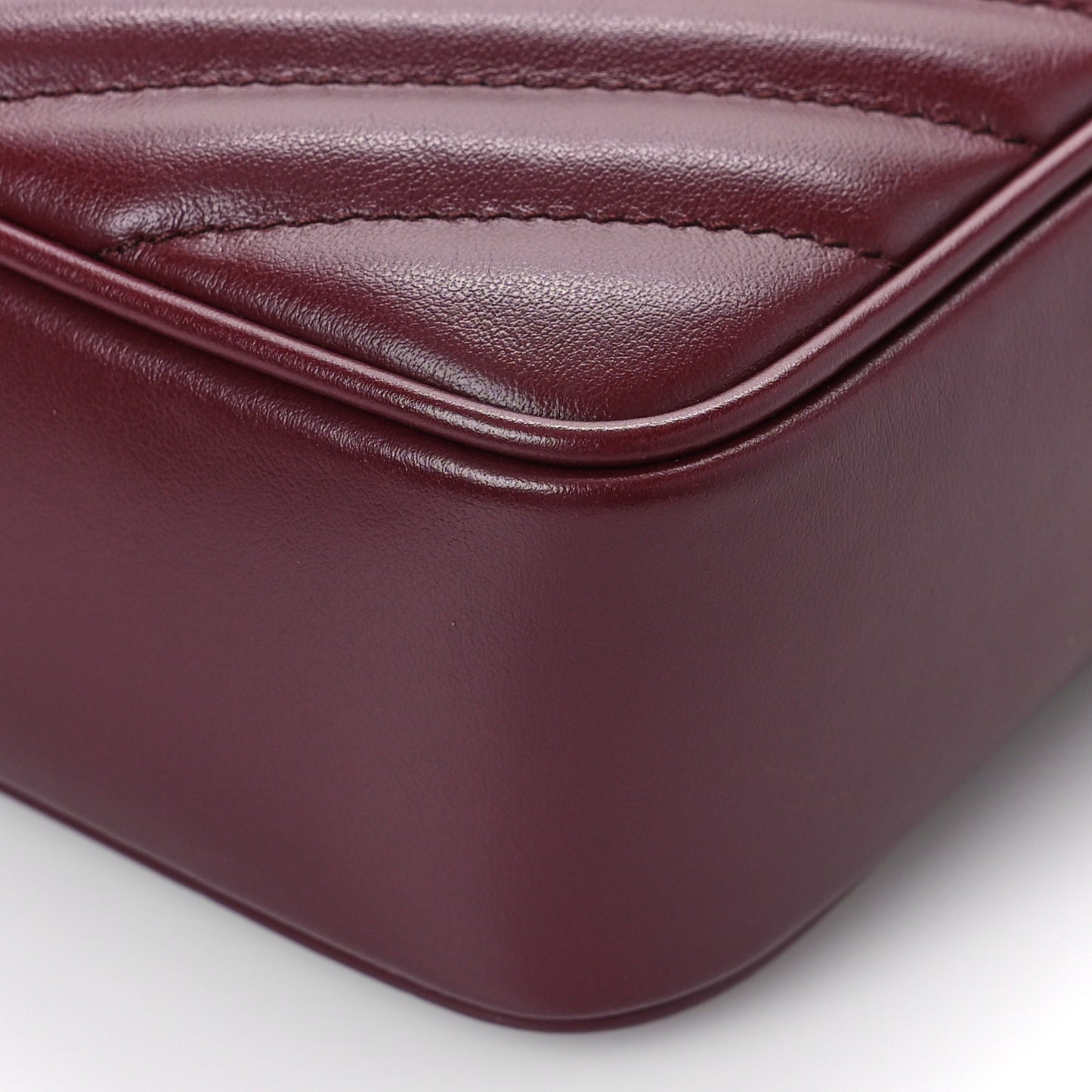 Calfskin Matelasse Monogram Lou Camera Bag Dark Legion Red