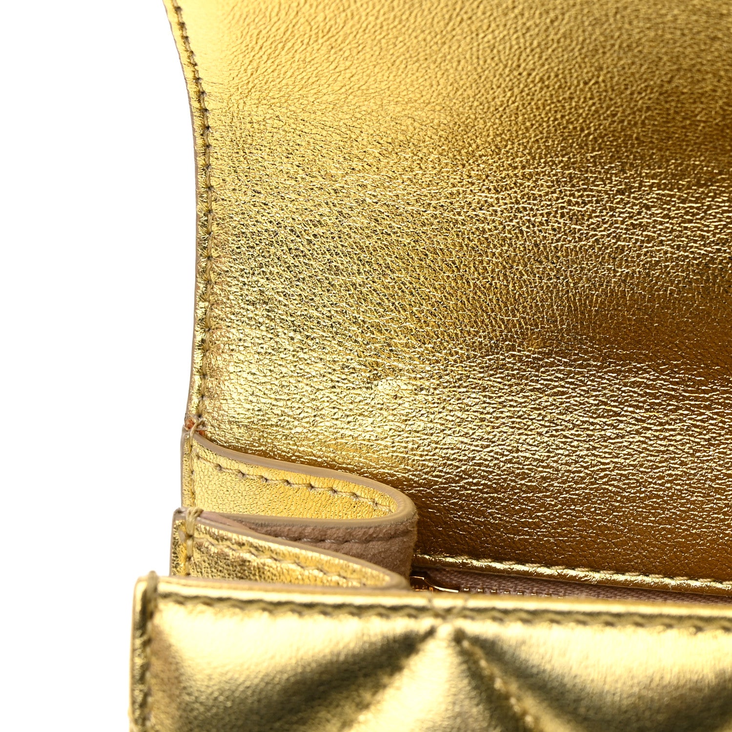 Alexander McQueen Metallic Calfskin Quilted Knuckle Shoulder Bag Gold 13 of 20