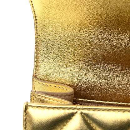 Alexander McQueen Metallic Calfskin Quilted Knuckle Shoulder Bag Gold 13 of 20