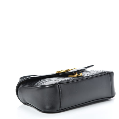 Gucci Calfskin Matelasse Mini GG Marmont Shoulder Bag Black 3 of 14