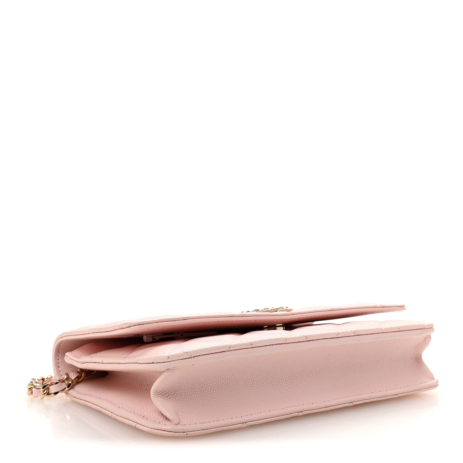 Chanel Caviar Quilted Crystal CC Wallet On Chain WOC Light Pink 4 of 12