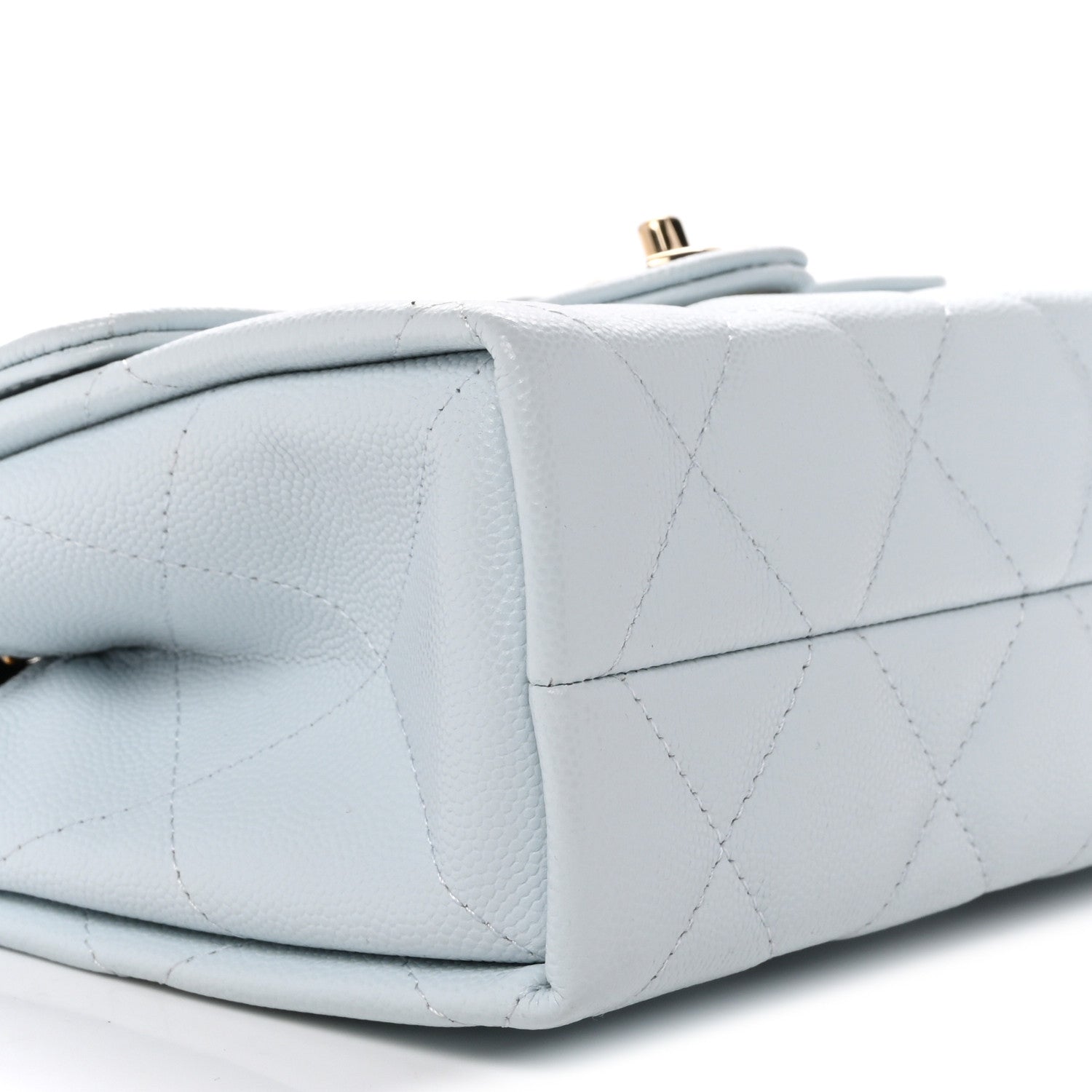 Chanel Caviar Quilted Mini Retro Twist Top Handle Flap Light Blue 10 of 12