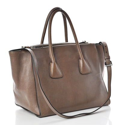 Prada Glace Calf Twin Pocket Tote Bambu 3 of 21