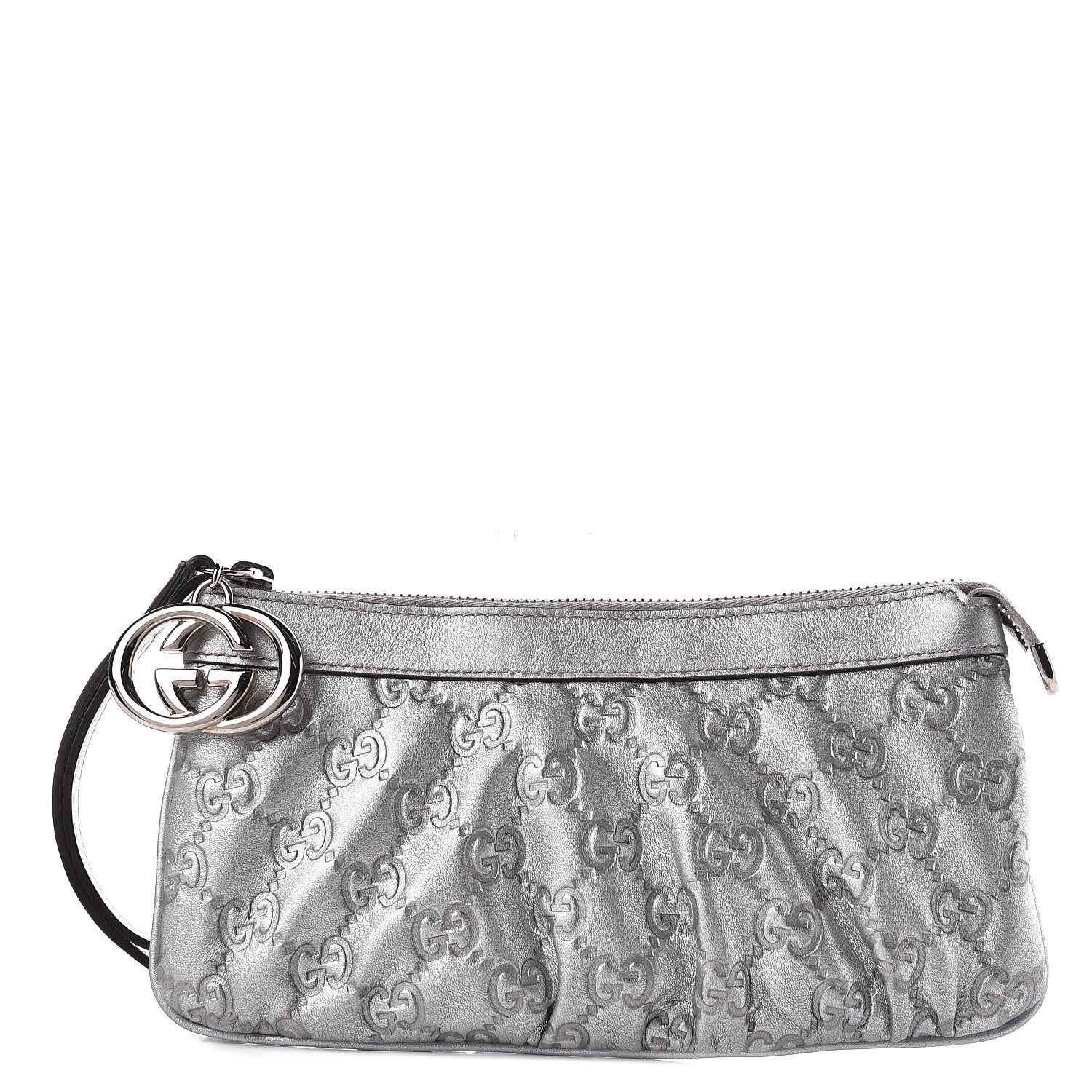 Gucci Guccissima New Britt Wristlet Silver 1 of 7