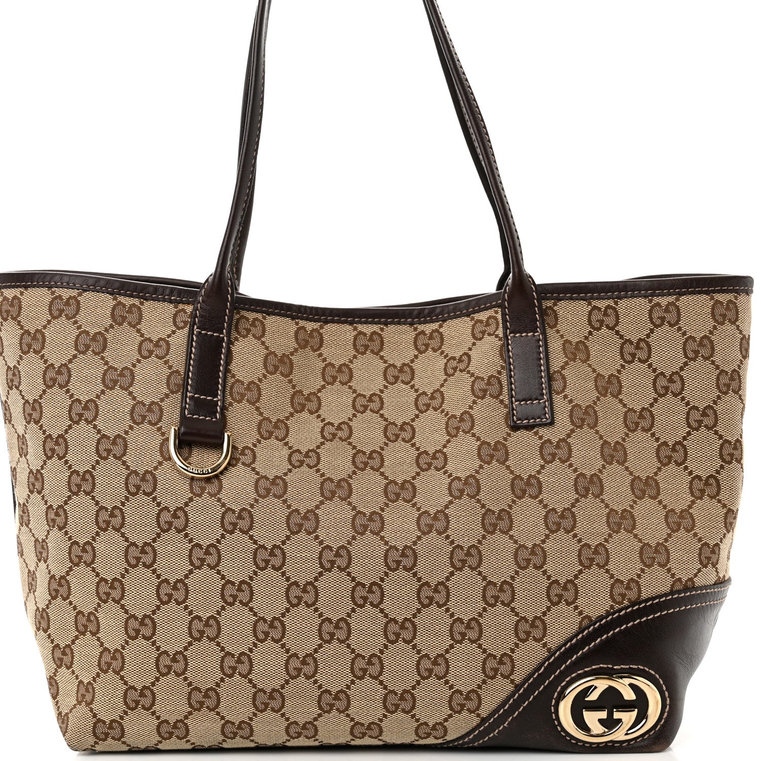 Gucci Monogram Medium New Britt Tote Brown 9 of 15