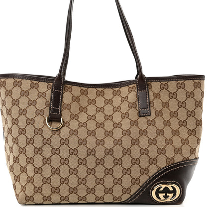 Gucci Monogram Medium New Britt Tote Brown 9 of 15