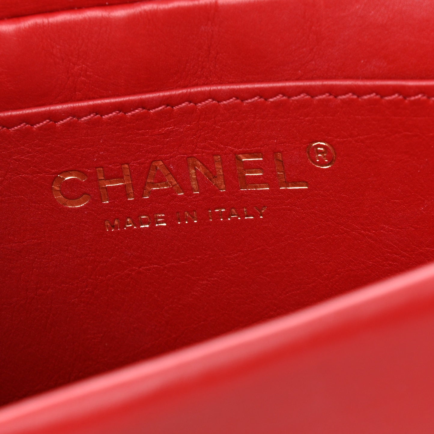 Calfskin Quilted Mini Nailed CC Flap Bag Red
