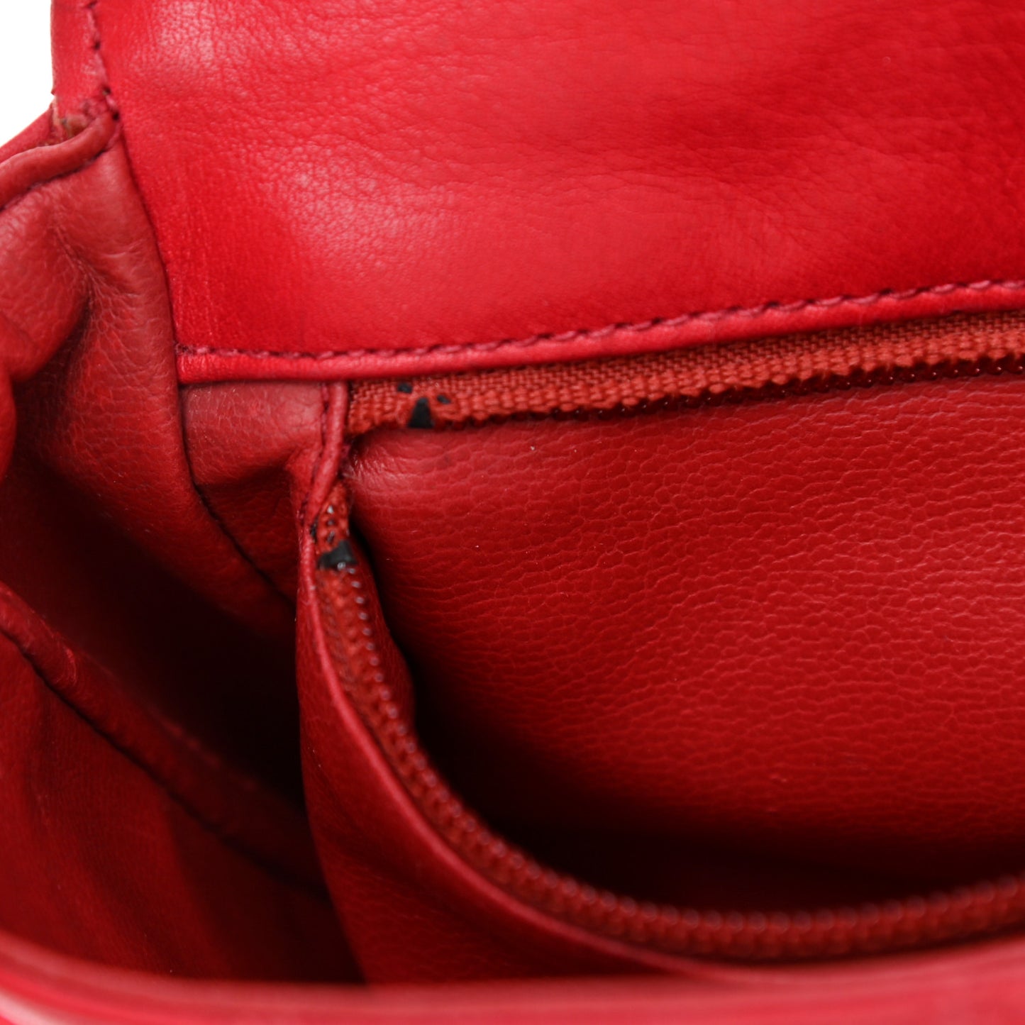 Lambskin Diamond Stitched Waist Chain Belt Flap Bag Red