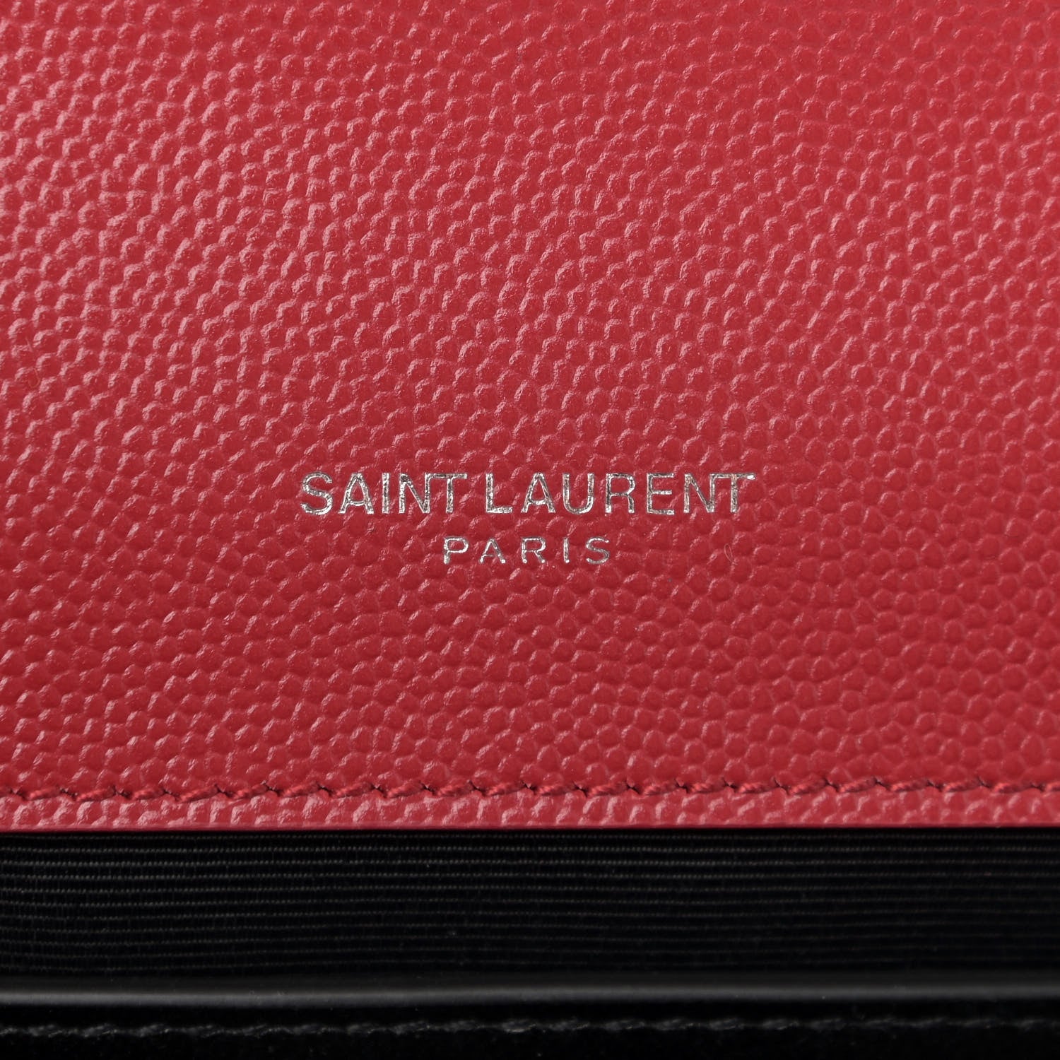 Saint Laurent Grain De Poudre Medium Monogram Kate Satchel Red 7 of 11