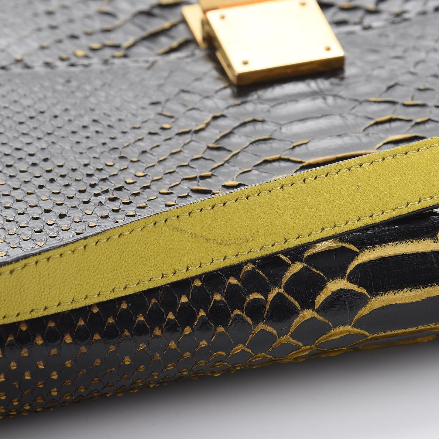 Python Medium Classic Box Flap Bag Black
