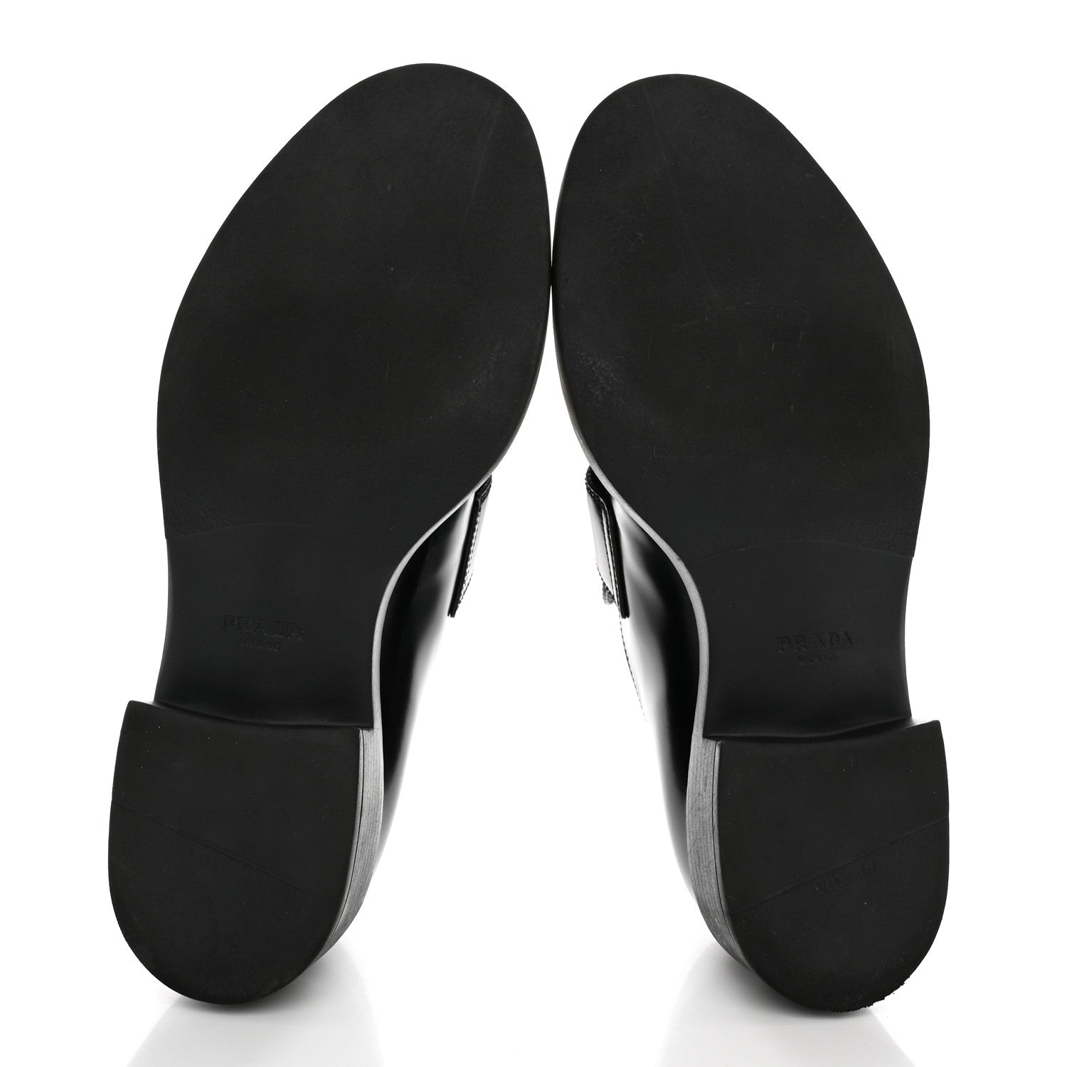 Prada Spazzolato Metal Triangle Logo 50mm Loafers 41 Black 5 of 9