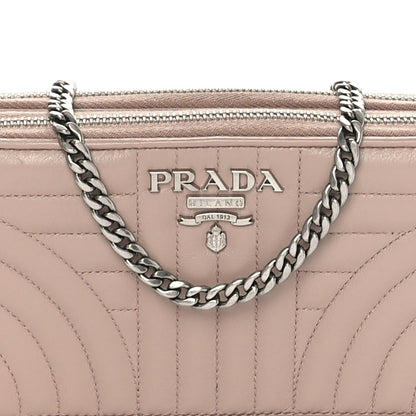 Prada Nappa Impunture Diagramme Mini Double Zip Chain Crossbody Bag Cipria 5 of 10