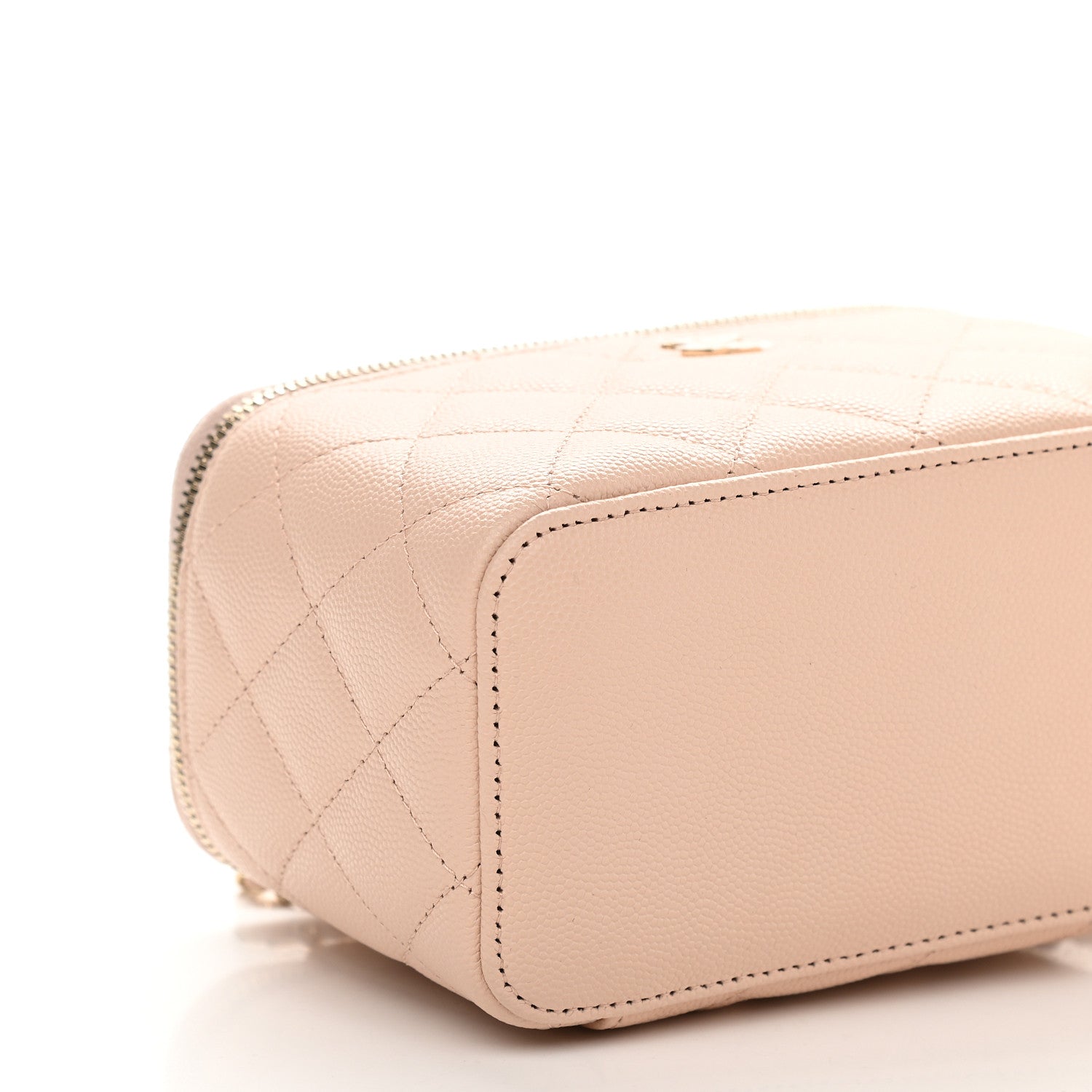 Chanel Caviar Quilted Small Vanity Case With Chain Light Beige 8 of 9