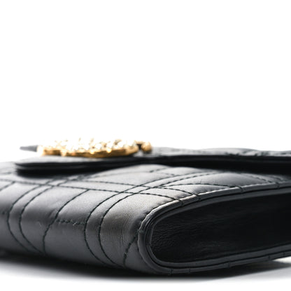 Gucci Calfskin Matelasse Mini Pearly GG Marmont Chain Wallet Black 10 of 10