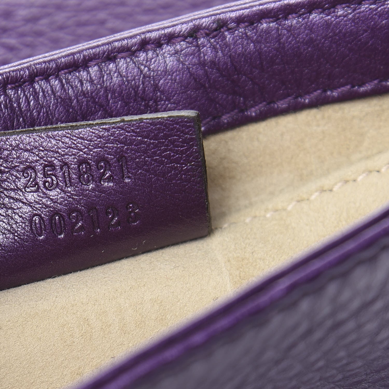 Gucci Metallic Pebbled Calfskin Small 1973 Chain Shoulder Bag Purple 7 of 10