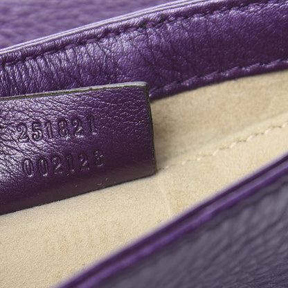 Gucci Metallic Pebbled Calfskin Small 1973 Chain Shoulder Bag Purple 7 of 10