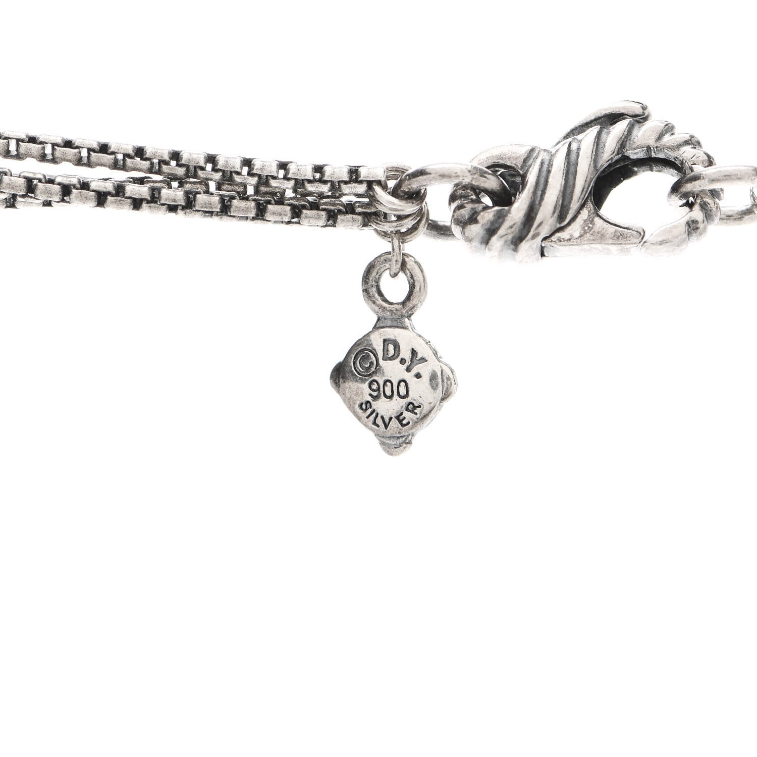 David Yurman Sterling Silver Diamond Midnight Melange Oval Enhancer Pendant Four Strand Necklace 3 of 4