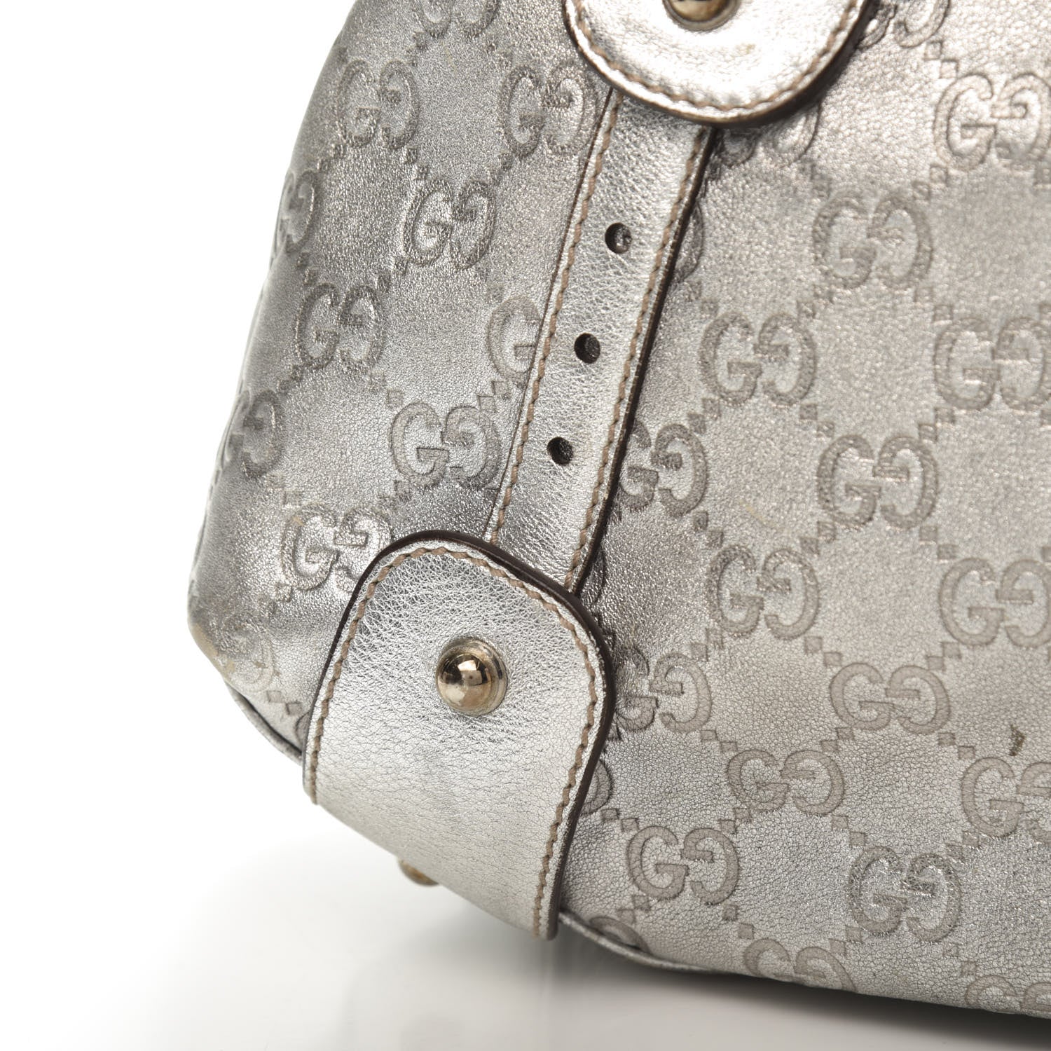 Gucci Metallic Guccissima Medium Pelham Shoulder Bag Silver 13 of 15