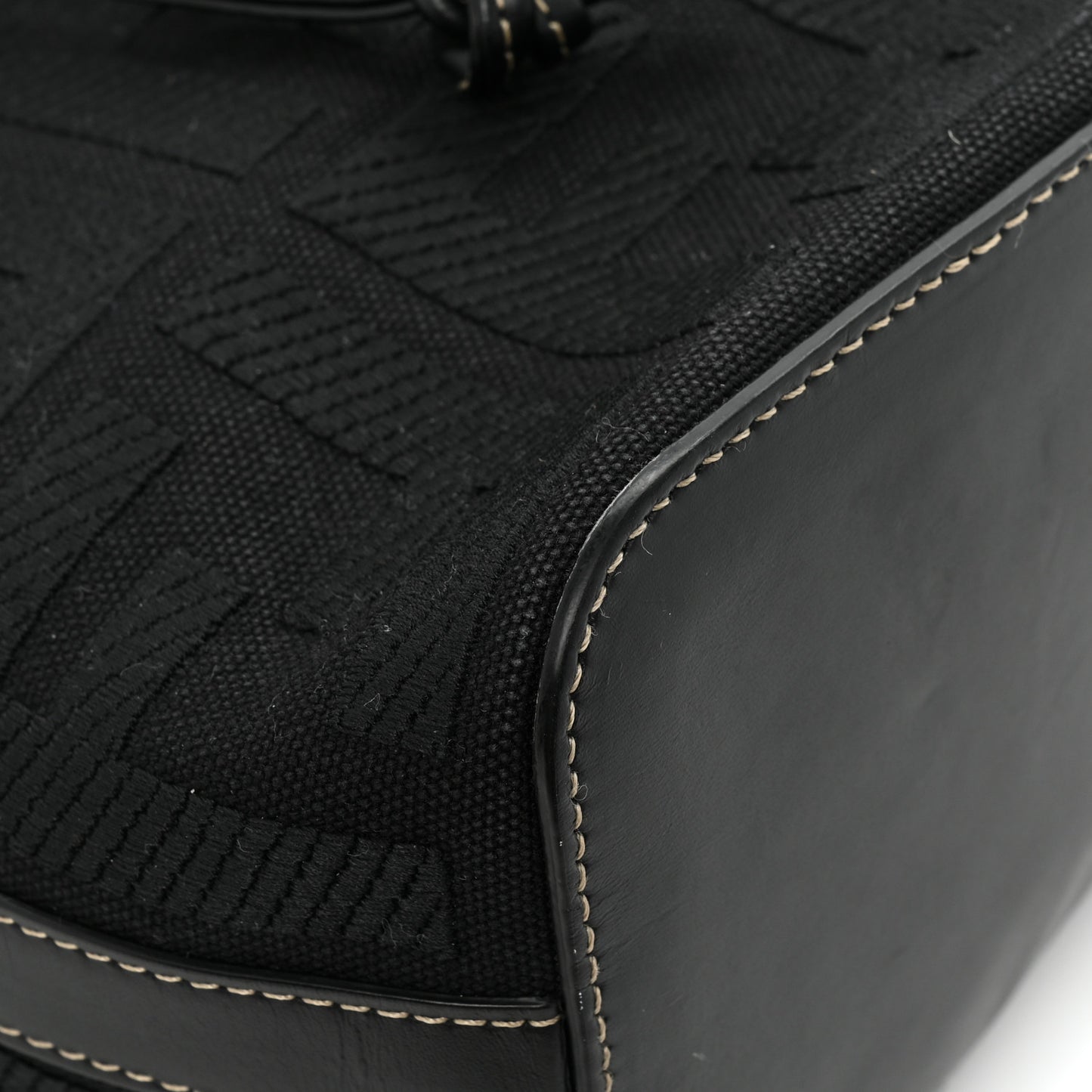 Canvas Vitello King F is Fendi FF Embroidered Mini Mon Tresor Bucket Bag Black